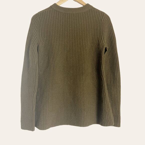 Theory Army Green Wool Cashmere Sweater Size Petite - Picture 3 of 6